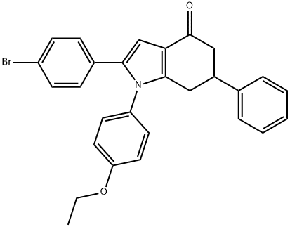 2-(4-Bromophenyl)-1-(4-ethoxyphenyl)-6-phenyl-5,6,7-trihydroindol-4-one 结构式
