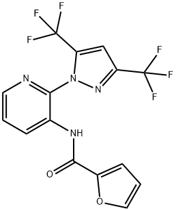 N-(2-[3,5-BIS(TRIFLUOROMETHYL)-1H-PYRAZOL-1-YL]-3-PYRIDINYL)-2-FURAMIDE 结构式