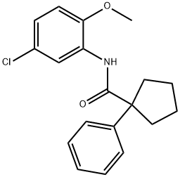 N-(5-CHLORO-2-METHOXYPHENYL)(PHENYLCYCLOPENTYL)FORMAMIDE 结构式