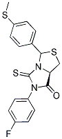 (7aR)-6-(4-Fluorophenyl)-3-[4-(methylthio)phenyl]-5-thioxotetrahydro-7H-imidazo[1,5-c][1,3]thiazol-7-one 结构式