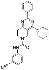 2-PHENYL-4-PIPERIDIN-1-YL-7,8-DIHYDRO-5H-PYRIDO[4,3-D]PYRIMIDINE-6-CARBOXYLIC ACID (3-CYANO-PHENYL)-AMIDE 结构式