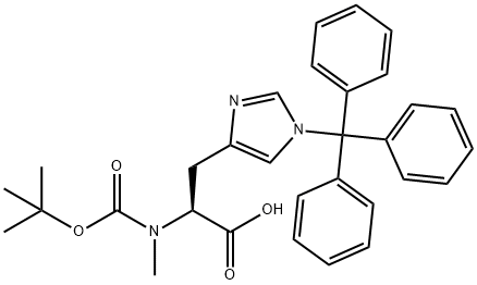 N-[(1,1-二甲基乙氧基)羰基]-N-甲基-1-(三苯甲基)-L-组氨酸 结构式