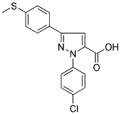 1-(4-CHLOROPHENYL)-3-(4-(METHYLTHIO)PHENYL)-1H-PYRAZOLE-5-CARBOXYLIC ACID 结构式