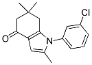 1-(3-CHLOROPHENYL)-2,6,6-TRIMETHYL-5,6,7-TRIHYDROINDOL-4-ONE 结构式