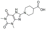 1-(1,3-DIMETHYL-2,6-DIOXO-2,3,6,7-TETRAHYDRO-1H-PURIN-8-YL)PIPERIDINE-4-CARBOXYLIC ACID 结构式