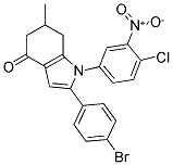 2-(4-BROMOPHENYL)-1-(4-CHLORO-3-NITROPHENYL)-6-METHYL-5,6,7-TRIHYDROINDOL-4-ONE 结构式
