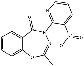 2-METHYL-4-(3-NITRO-2-PYRIDINYL)-1,3,4-BENZOXADIAZEPIN-5(4H)-ONE 结构式