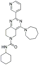 4-Azepan-1-yl-2-pyridin-3-yl-7,8-dihydro-5H-pyrido[4,3-d]pyrimidine-6-carboxylic acid cyclohexylamide 结构式
