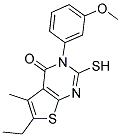 6-ETHYL-2-MERCAPTO-3-(3-METHOXY-PHENYL)-5-METHYL-3H-THIENO[2,3-D]PYRIMIDIN-4-ONE 结构式