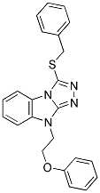 3-(BENZYLTHIO)-9-(2-PHENOXYETHYL)-9H-[1,2,4]TRIAZOLO[4,3-A]BENZIMIDAZOLE 结构式