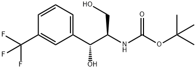 Boc-D-threo-3-(3-trifluoromethylphenyl)serinol 结构式