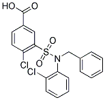 3-{[BENZYL(2-CHLOROPHENYL)AMINO]SULFONYL}-4-CHLOROBENZOIC ACID 结构式