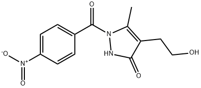 4-(2-HYDROXYETHYL)-5-METHYL-1-(4-NITROBENZOYL)-1,2-DIHYDRO-3H-PYRAZOL-3-ONE 结构式