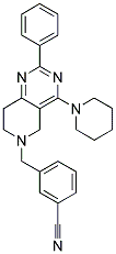 3-(2-PHENYL-4-PIPERIDIN-1-YL-7,8-DIHYDRO-5H-PYRIDO[4,3-D]PYRIMIDIN-6-YLMETHYL)-BENZONITRILE 结构式