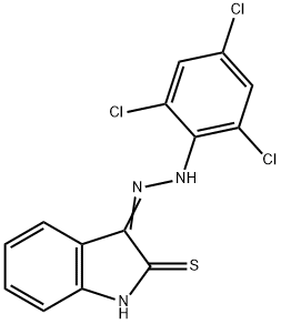 2-THIOXO-1,2-DIHYDRO-3H-INDOL-3-ONE N-(2,4,6-TRICHLOROPHENYL)HYDRAZONE 结构式
