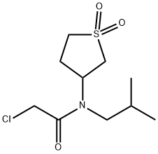 2-CHLORO-N-(1,1-DIOXIDOTETRAHYDROTHIEN-3-YL)-N-ISOBUTYLACETAMIDE 结构式