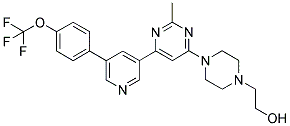 2-(4-(2-Methyl-6-[5-(4-trifluoromethoxy-phenyl)-pyridin-3-yl]-pyrimidin-4-yl)-piperazin-1-yl)-ethanol 结构式