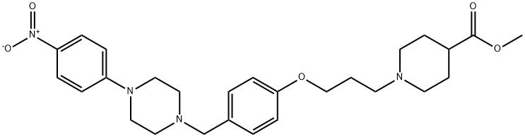 METHYL 1-[3-(4-([4-(4-NITROPHENYL)PIPERAZINO]METHYL)PHENOXY)PROPYL]-4-PIPERIDINECARBOXYLATE 结构式