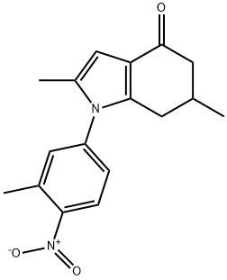 2,6-Dimethyl-1-(3-methyl-4-nitrophenyl)-5,6,7-trihydroindol-4-one 结构式