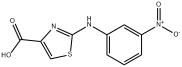 2-(3-NITRO-PHENYLAMINO)-THIAZOLE-4-CARBOXYLIC ACID 结构式