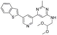 [6-(5-Benzo[b]thiophen-2-yl-pyridin-3-yl)-2-methyl-pyrimidin-4-yl]-(2,2-dimethoxy-ethyl)-amine 结构式