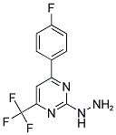 [4-(4-FLUORO-PHENYL)-6-TRIFLUOROMETHYL-PYRIMIDIN-2-YL]-HYDRAZINE 结构式