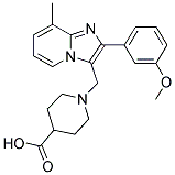 1-[2-(3-METHOXY-PHENYL)-8-METHYL-IMIDAZO[1,2-A]-PYRIDIN-3-YLMETHYL]-PIPERIDINE-4-CARBOXYLIC ACID 结构式