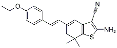 2-AMINO-5-[2-(4-ETHOXY-PHENYL)-VINYL]-7,7-DIMETHYL-6,7-DIHYDRO-BENZO[B]THIOPHENE-3-CARBONITRILE 结构式