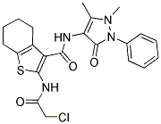 2-(2-CHLORO-ACETYLAMINO)-4,5,6,7-TETRAHYDRO-BENZO[B]THIOPHENE-3-CARBOXYLIC ACID (1,5-DIMETHYL-3-OXO-2-PHENYL-2,3-DIHYDRO-1H-PYRAZOL-4-YL)-AMIDE 结构式