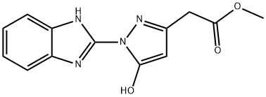 [1-(1H-BENZOIMIDAZOL-2-YL)-5-HYDROXY-1H-PYRAZOL-3-YL]-ACETIC ACID METHYL ESTER 结构式