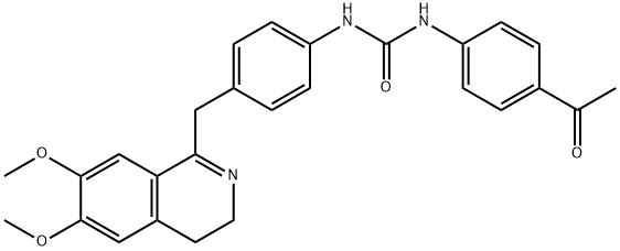 3-(4-ACETYLPHENYL)-1-(4-((6,7-DIMETHOXY(3,4-DIHYDROISOQUINOLYL))METHYL)PHENYL)UREA 结构式