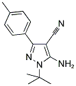 5-AMINO-1-(TERT-BUTYL)-3-(4-METHYLPHENYL)-1H-PYRAZOLE-4-CARBONITRILE 结构式