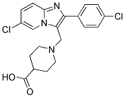 1-[6-CHLORO-2-(4-CHLORO-PHENYL)-IMIDAZO[1,2-A]-PYRIDIN-3-YLMETHYL]-PIPERIDINE-4-CARBOXYLIC ACID 结构式