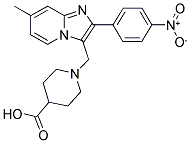 1-[7-METHYL-2-(4-NITRO-PHENYL)-IMIDAZO[1,2-A]-PYRIDIN-3-YLMETHYL]-PIPERIDINE-4-CARBOXYLIC ACID 结构式