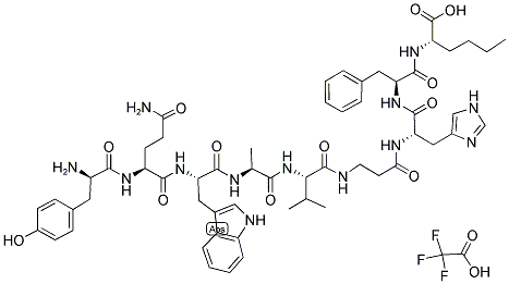 H-D-Tyr-Gln-Trp-Ala-Val-beta-Ala-His-Phe-Nle-OH TFA 结构式