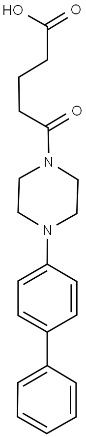 5-[4-(1,1'-BIPHENYL-4-YL)PIPERAZIN-1-YL]-5-OXOPENTANOIC ACID 结构式