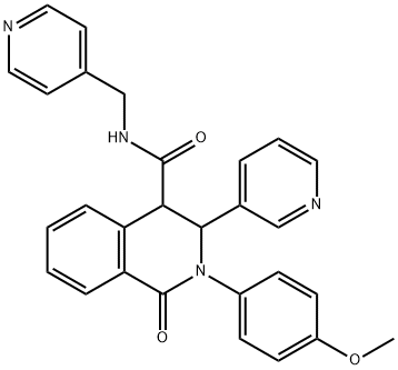 (2-(4-METHOXYPHENYL)-1-OXO-3-(3-PYRIDYL)(4-2,3,4-TRIHYDROISOQUINOLYL))-N-(4-PYRIDYLMETHYL)FORMAMIDE 结构式
