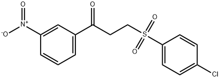 3-[(4-CHLOROPHENYL)SULFONYL]-1-(3-NITROPHENYL)-1-PROPANONE 结构式