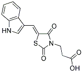 3-[5-(1H-INDOL-3-YLMETHYLENE)-2,4-DIOXO-THIAZOLIDIN-3-YL]-PROPIONIC ACID 结构式