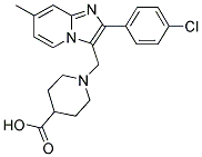 1-[2-(4-CHLORO-PHENYL)-7-METHYL-IMIDAZO[1,2-A]-PYRIDIN-3-YLMETHYL]-PIPERIDINE-4-CARBOXYLIC ACID 结构式