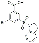 3-BROMO-5-(2,3-DIHYDRO-INDOLE-1-SULFONYL)-BENZOIC ACID 结构式