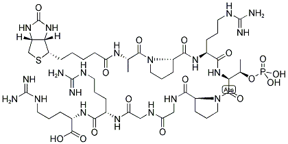 BIOTIN-ALA-PRO-ARG-THR(PO3H2)-PRO-GLY-GLY-ARG-ARG 结构式