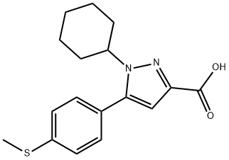5-(4-甲硫基-苯基)-1-环己基-1H-吡唑-3-羧酸 结构式