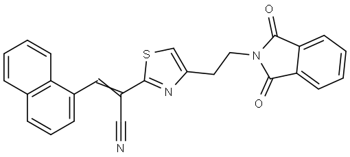 (E)-2-(4-[2-(1,3-Dioxo-1,3-dihydro-2H-isoindol-2-yl)ethyl]-1,3-thiazol-2-yl)-3-(1-naphthyl)-2-propenenitrile 结构式