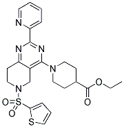 1-[2-PYRIDIN-2-YL-6-(THIOPHENE-2-SULFONYL)-5,6,7,8-TETRAHYDRO-PYRIDO[4,3-D]PYRIMIDIN-4-YL]-PIPERIDINE-4-CARBOXYLIC ACID ETHYL ESTER 结构式