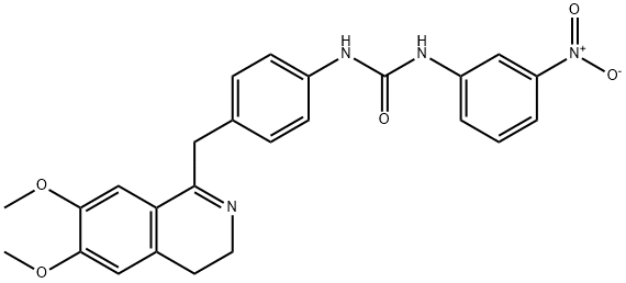1-(4-((6,7-DIMETHOXY(3,4-DIHYDROISOQUINOLYL))METHYL)PHENYL)-3-(3-NITROPHENYL)UREA 结构式