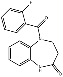 5-(2-Fluorobenzoyl)-1,3,4,5-tetrahydro-2H-1,5-benzodiazepin-2-one 结构式