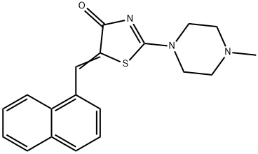 2-(4-METHYLPIPERAZINO)-5-[(E)-1-NAPHTHYLMETHYLIDENE]-1,3-THIAZOL-4(5H)-ONE 结构式