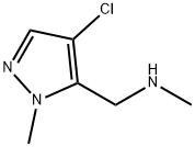 4-氯-N,1-二甲基-1H-吡唑-5-甲胺 结构式