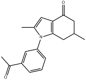 1-(3-Acetylphenyl)-2,6-dimethyl-5,6,7-trihydroindol-4-one 结构式